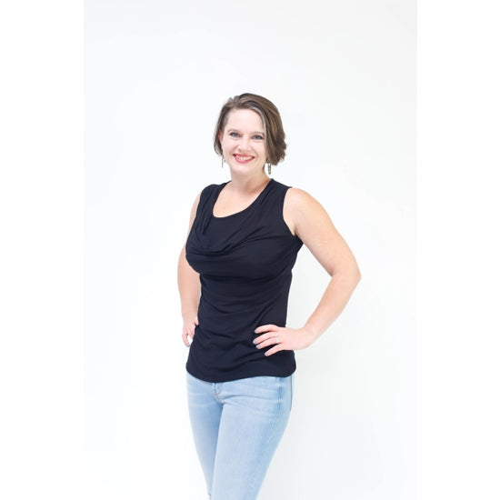 Cowl Neck Sleeveless Nursing Top